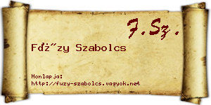 Füzy Szabolcs névjegykártya